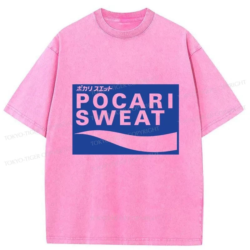 Tokyo-Tiger POCARI SWEAT Logo Washed T-Shirt