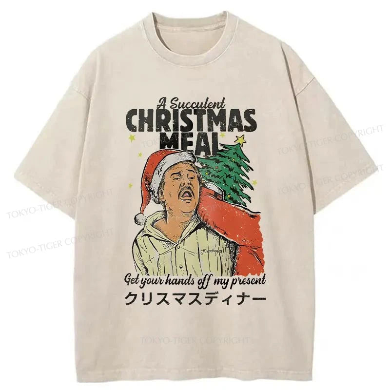 Tokyo-Tiger Christmas Meal Japan Washed T-Shirt