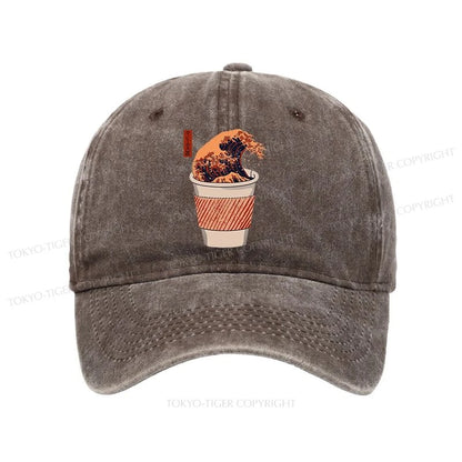 Tokyo-Tiger The Great Wave Coffee Washed Cap