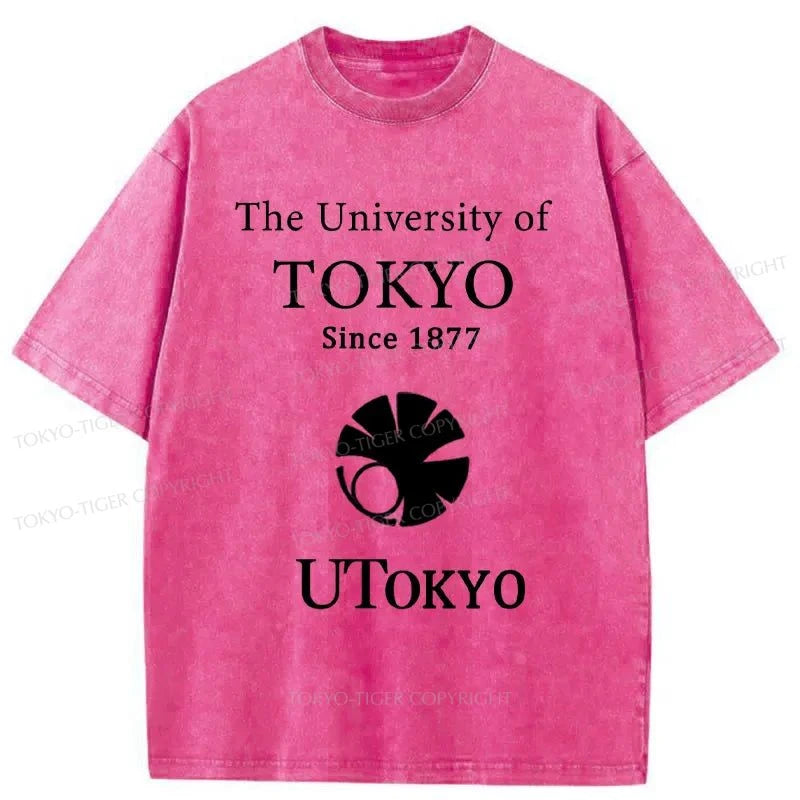 Tokyo-Tiger University Of Tokyo Logo Washed T-Shirt