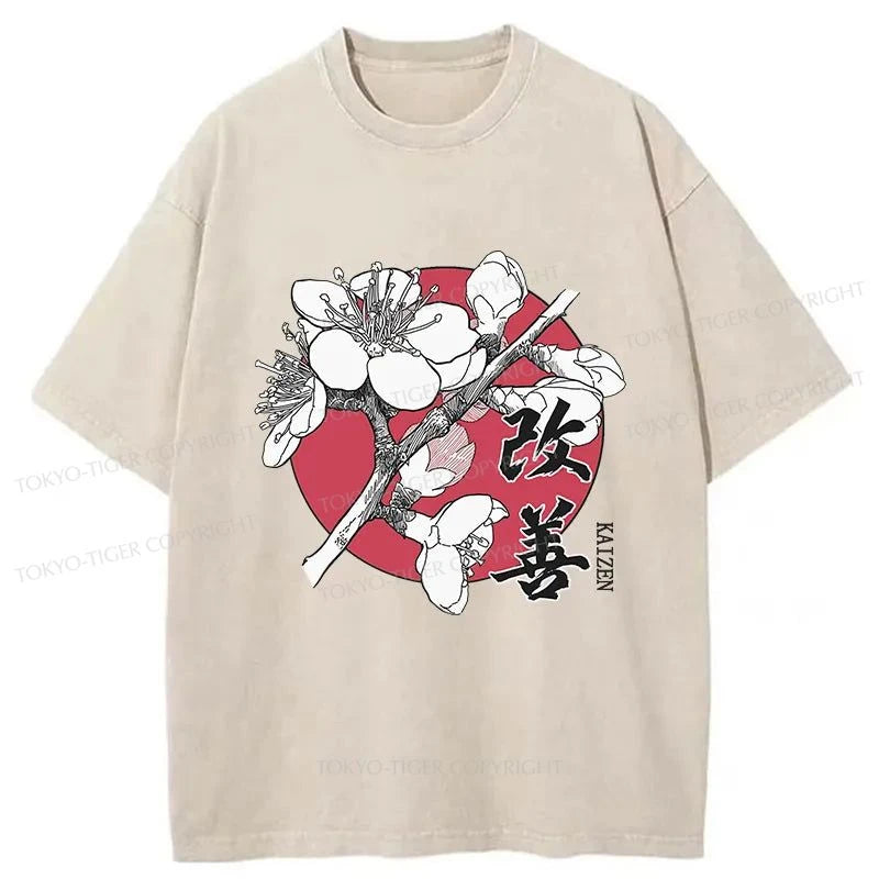 Tokyo-Tiger Sakura Japanese Cherry Washed T-Shirt