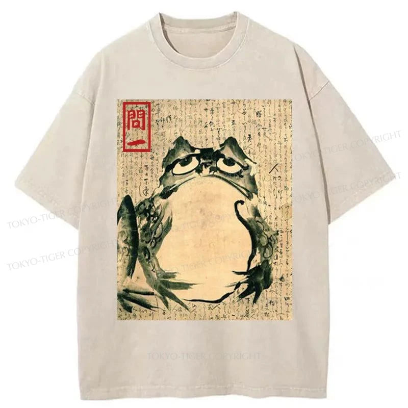 Tokyo-Tiger Throwback Frog Japanese Washed T-Shirt