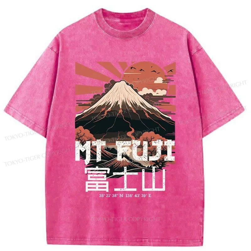 Tokyo-Tiger Mount Fuji Japanese Washed T-Shirt