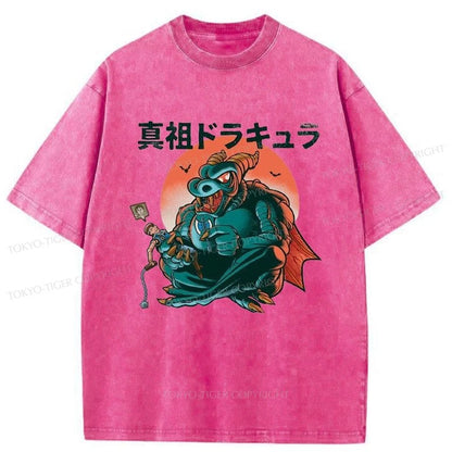 Tokyo-Tiger Dracula Monster Form Washed T-Shirt