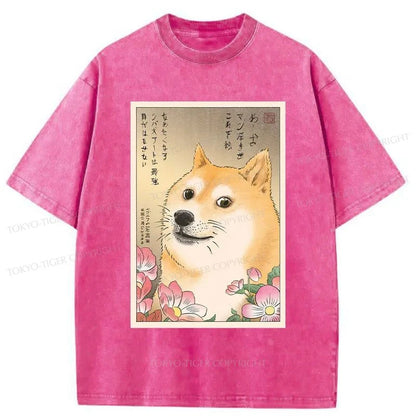 Tokyo-Tiger Shiba Lnu Meme Washed T-Shirt