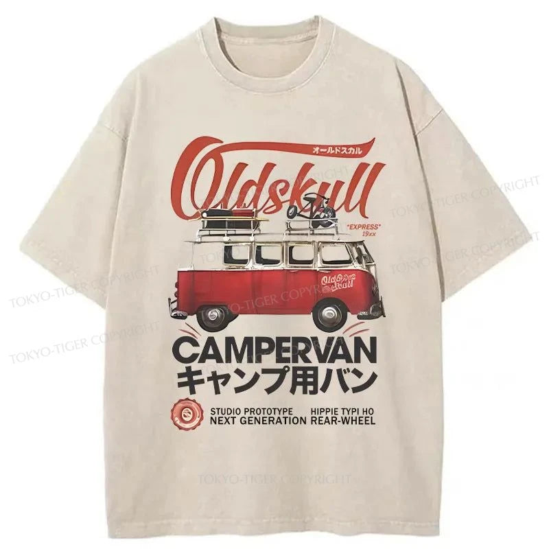 Tokyo-Tiger Campervan Vintage Washed T-Shirt