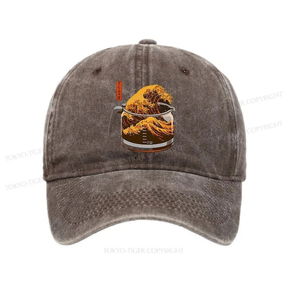 Tokyo-Tiger The Great Wave Of Coffee Japanese Washed Cap