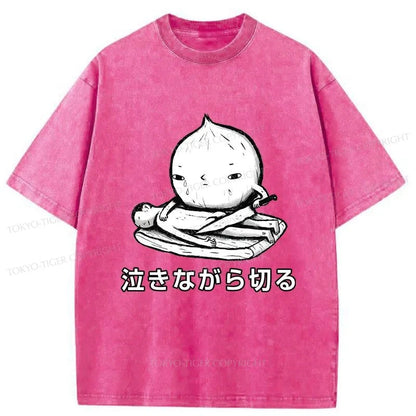 Tokyo-Tiger Crying Onion Japanese Washed T-Shirt