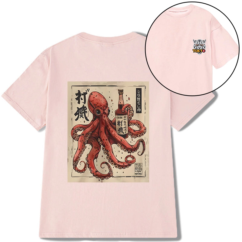 Tokyo-Tiger Osaka Saké Octopus Front Back Classic T-Shirt