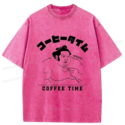 Tokyo-Tiger Coffee Time Japanese Washed T-Shirt