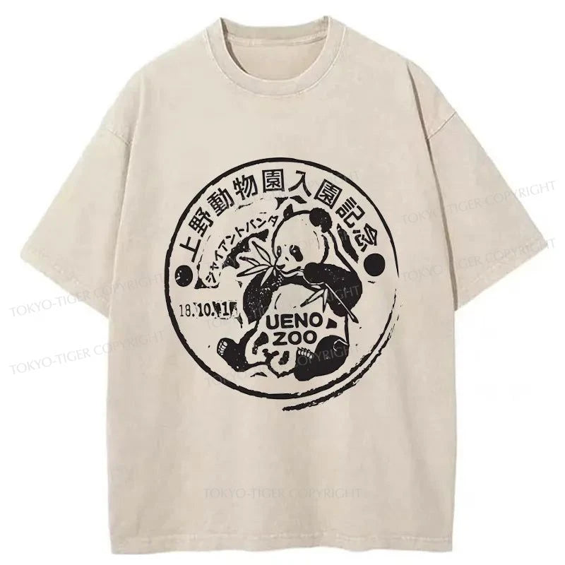 Tokyo-Tiger Ueno Zoo Panda Label Washed T-Shirt