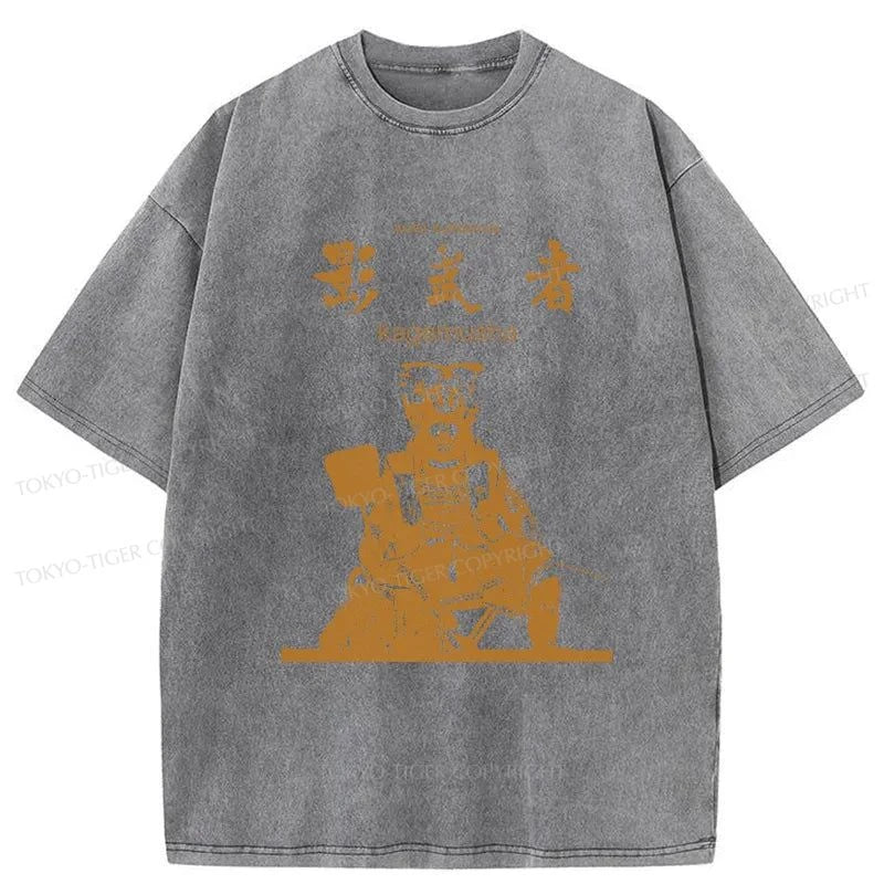 Tokyo-Tiger Japanese Shadow Samurai Washed T-Shirt