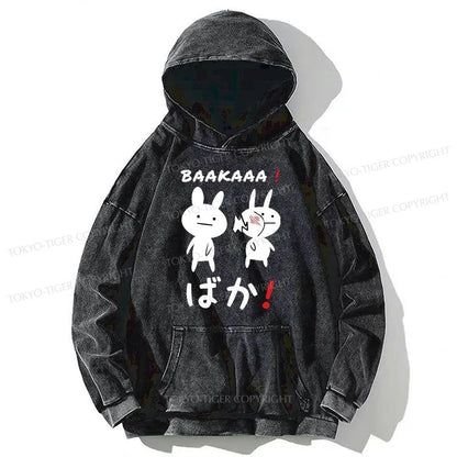 Tokyo-Tiger Anime Baka Manga Slap Washed Hoodie