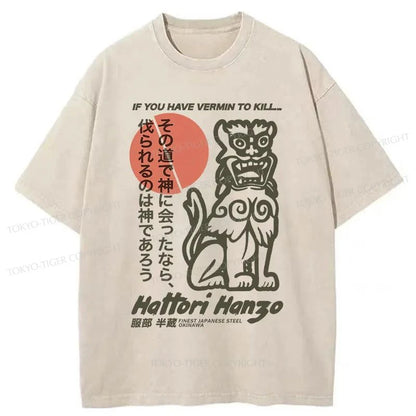 Tokyo-Tiger Hattori Hanzo Japanese Washed T-Shirt