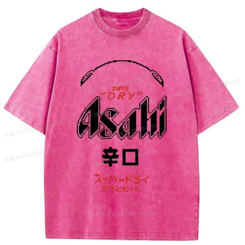 Tokyo-Tiger Asahi Beer Logo Washed T-Shirt