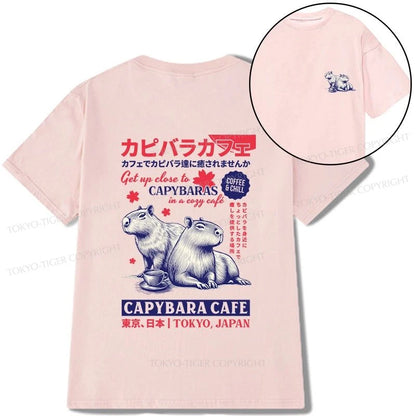 Tokyo-Tiger Tokyo Japan Capybara Cafe Front Back Classic T-Shirt