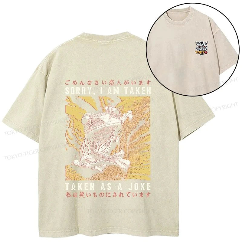 Tokyo-Tiger The Tragic Frog Japanese Front Back Washed T-Shirt