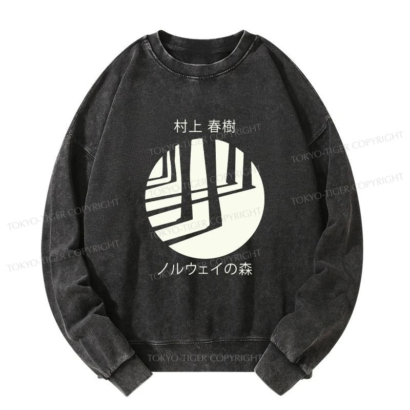 Tokyo-Tiger Norwegian Wood By Haruki Murakami Washed Sweatshirt