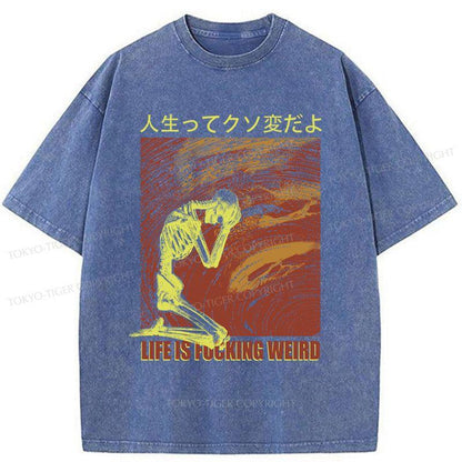 Tokyo-Tiger Skeleton Life is Fu Washed T-Shirt