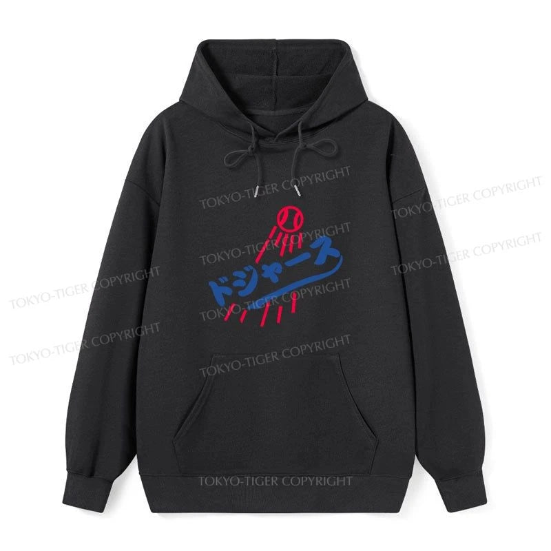 Tokyo-Tiger LA Dodgers Japanese Logo Classic Hoodie