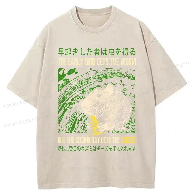 Tokyo-Tiger The Early Bird Gets The Worm Washed T-Shirt