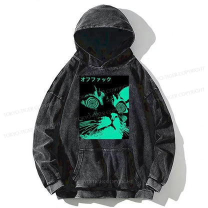 Tokyo-Tiger Cool Cat Japanese Washed Hoodie