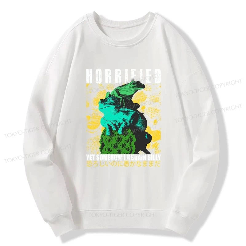 Tokyo-Tiger Horrified Two Frogs Funny Sweatshirt