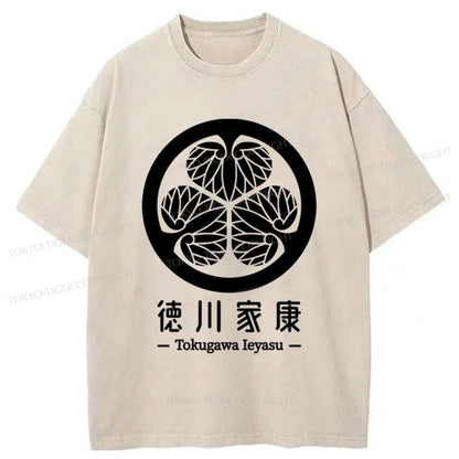 Tokyo-Tiger Tokugawa Ieyasu Kamon Family Washed T-Shirt