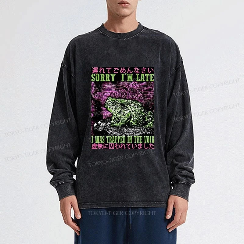 Tokyo-Tiger Frogs Trapped In The Void Washed Long Sleeve T-Shirt