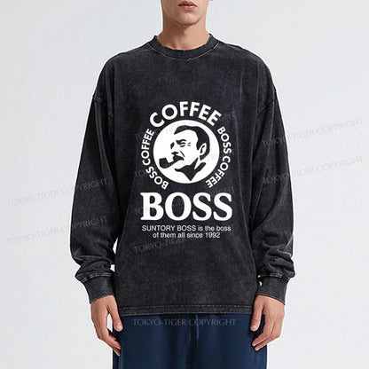 Tokyo-Tiger Boss Is The Boss Of Them All Washed Long Sleeve T-Shirt