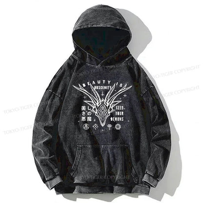 Tokyo-Tiger Beautiful Devil Japanese Washed Hoodie