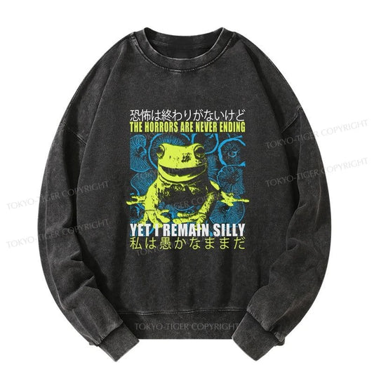 Tokyo-Tiger A Self-Aware Frog Washed Sweatshirt