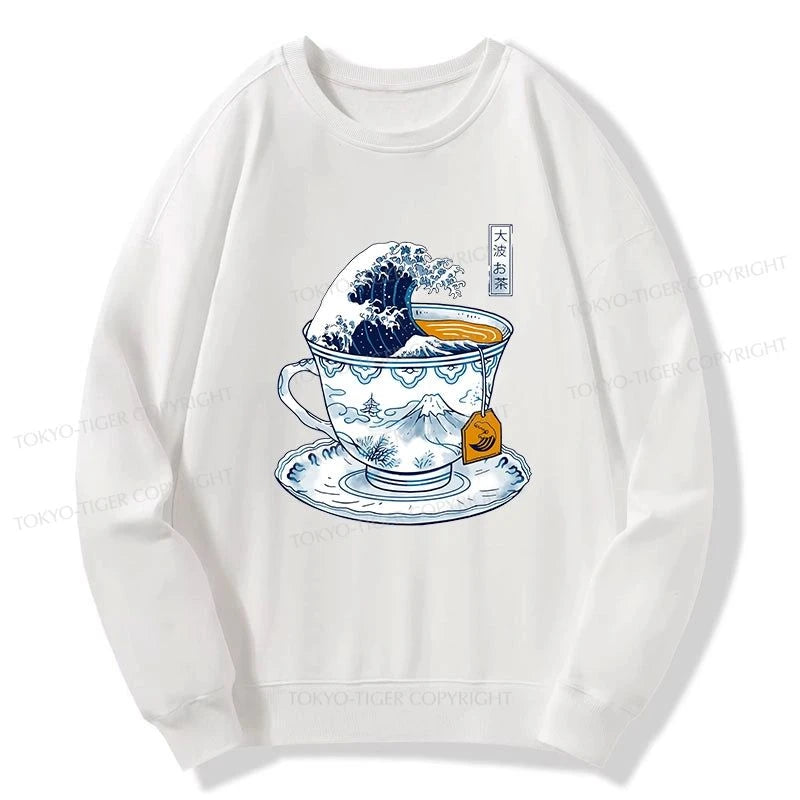 Tokyo-Tiger The Great Kanagawa Tea Wave Sweatshirt