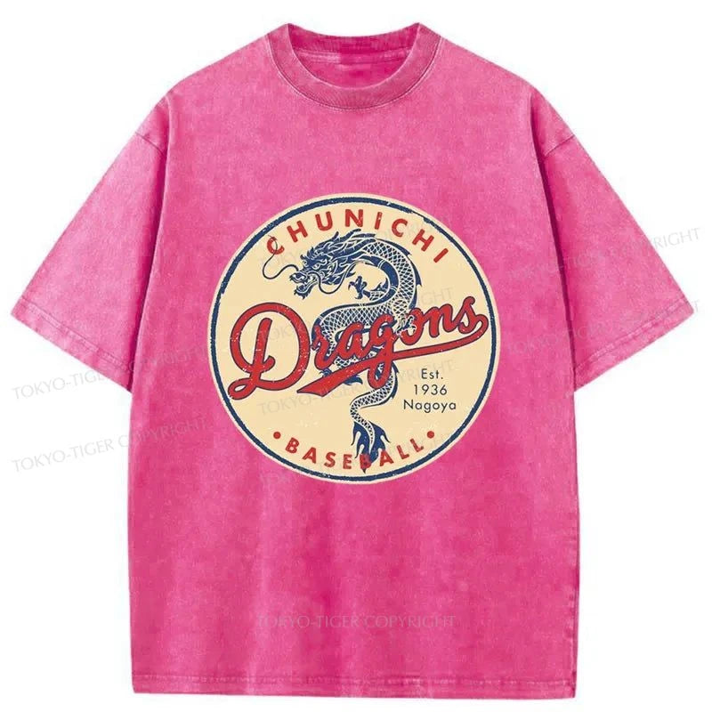 Tokyo-Tiger Chunichi Dragons Washed T-Shirt