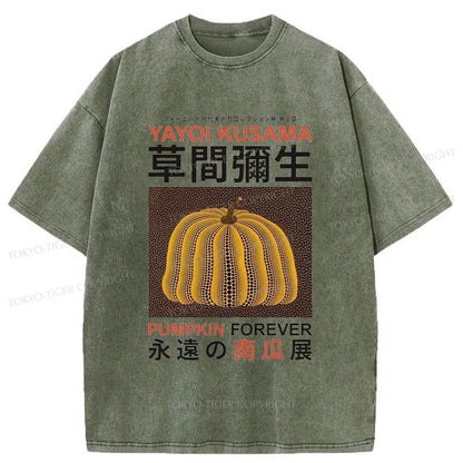 Tokyo-Tiger Forever Pumpkin Exhibition Japanese Washed T-Shirt