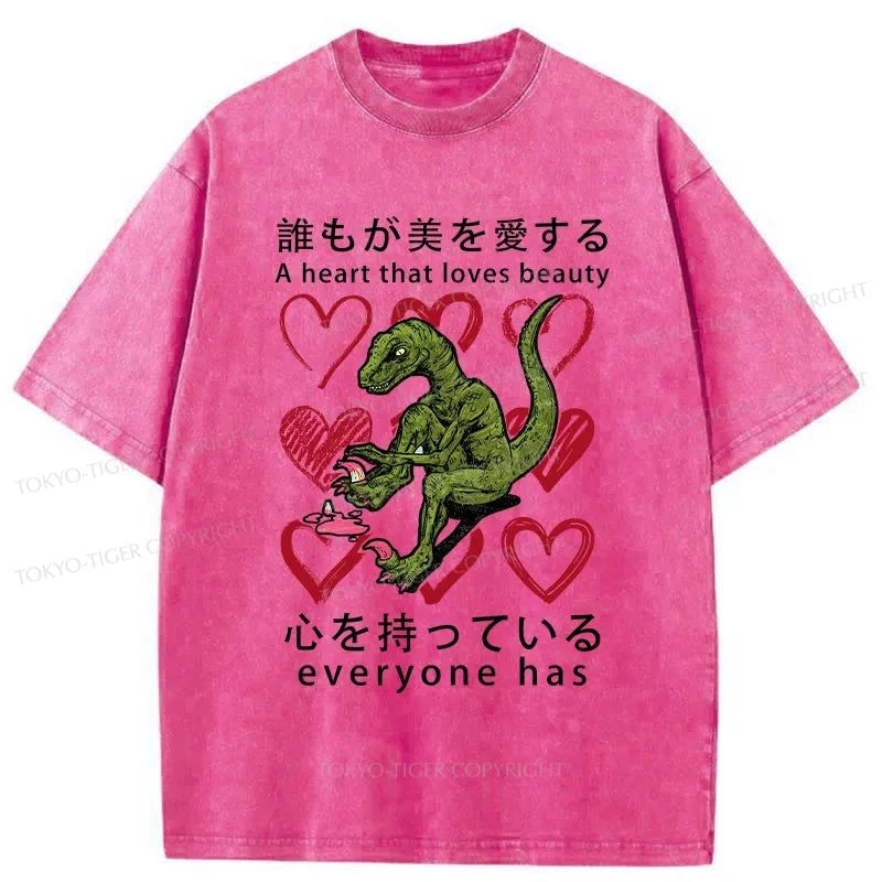 Tokyo-Tiger Dinosaur Nail Polish Japanese Washed T-Shirt