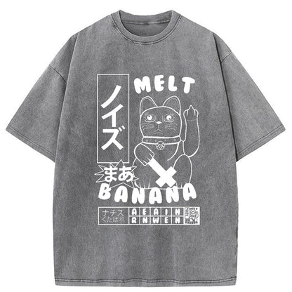 Tokyo-Tiger Melt Banana Cat Washed T-Shirt