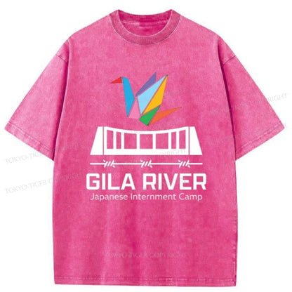 Tokyo-Tiger Gila River Japanese Internment Camp Washed T-Shirt