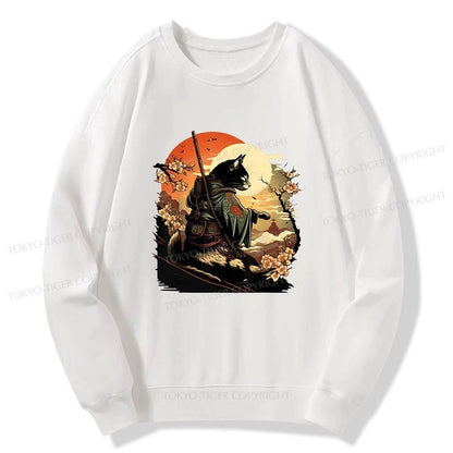 Tokyo-Tiger Cat Ninja Ukiyo-e Anime Style Samurai Sweatshirt