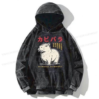 Tokyo-Tiger Angry Capybara Japan Washed Hoodie