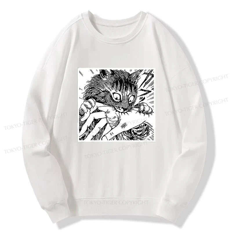 Tokyo-Tiger Creepy Cat Anime Horror Anteater Sweatshirt