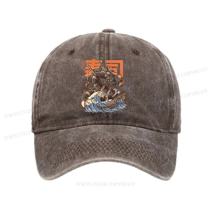 Tokyo-Tiger The Great Sushi Dragon Wave Washed Cap