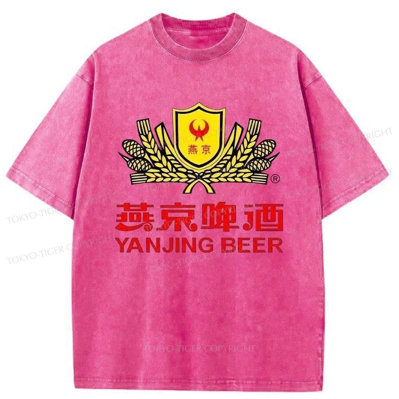 Tokyo-Tiger Yanjing Beer Logo Washed T-Shirt