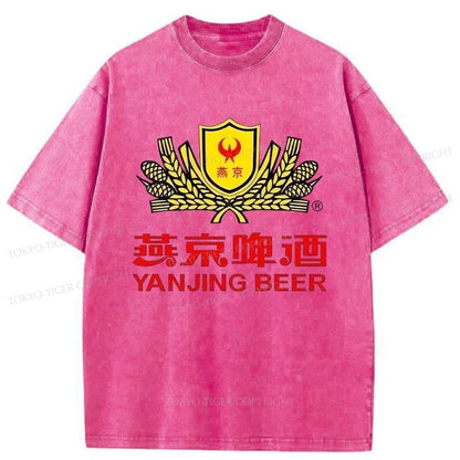 Tokyo-Tiger Yanjing Beer Logo Washed T-Shirt