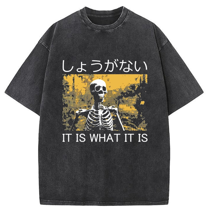 Tokyo-Tiger It is what it is Skeleton Washed T-Shirt
