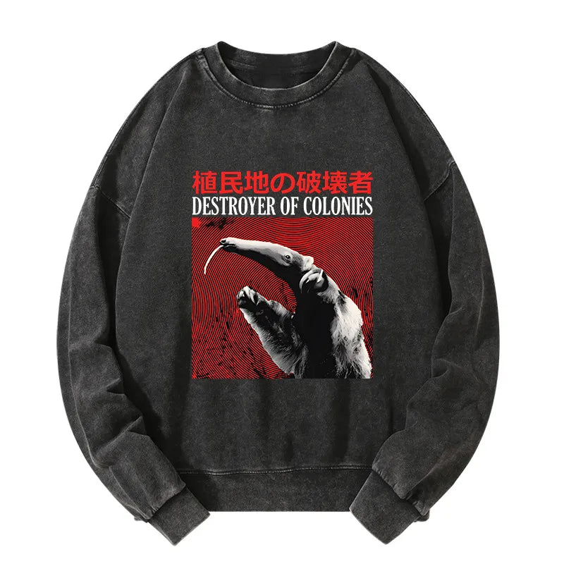 Tokyo-Tiger Destroyer of Colonies Anteater Washed Sweatshirt
