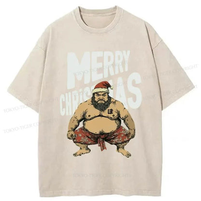 Tokyo-Tiger Christmas Sumo Washed T-Shirt