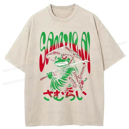 Tokyo-Tiger Frog Warrior Japanese Washed T-Shirt