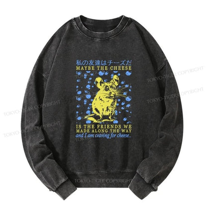 Tokyo-Tiger My Friend Is Cheese Washed Sweatshirt