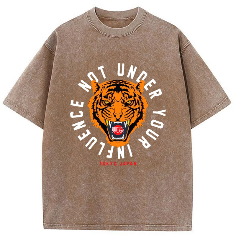 Tokyo-Tiger Tokyo Japan Tiger No Influence Washed T-Shirt